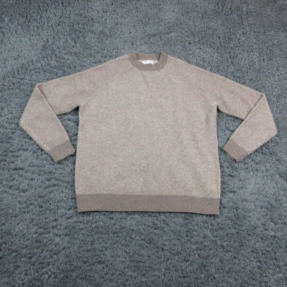 RAITH Sweater Mens XL Beige Crew Neck Wool Tight-Knit Pullover Casual Fall NWT